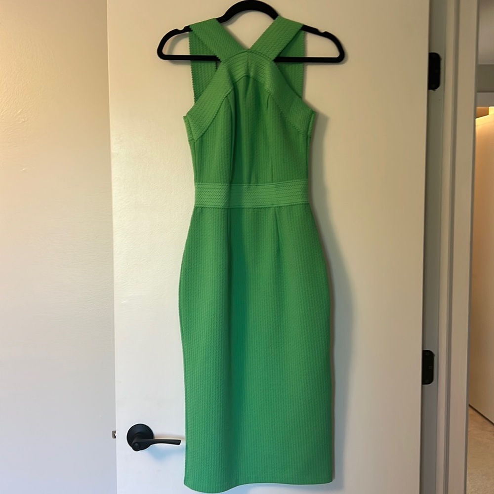 Green bodycon midi dress